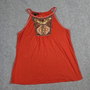Embroidered Orange Women's Top